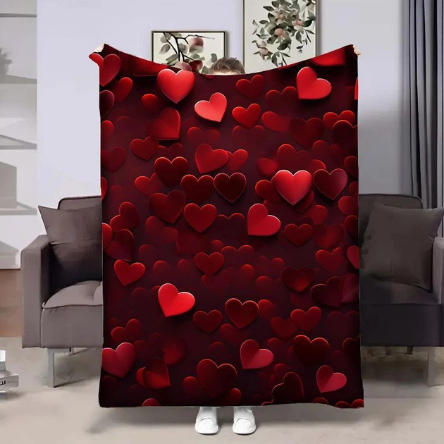Плед 3D в день влюбленных Red Hearts 17995 160х200 см - Фото 1 Плед 3D в день влюбленных Red Hearts 17995 160х200 см - изображение 1