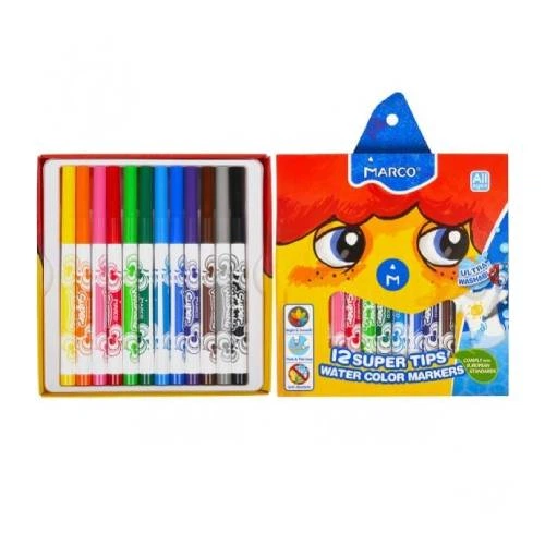 Фломастеры Marco Super Washable 12 цветов (1630-12CB) - Фото 1 Фломастеры Marco Super Washable 12 цветов (1630-12CB) - изображение 1