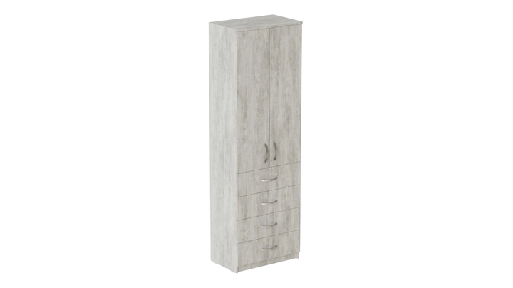 Шкаф Анжело Ferrum-decor на 3 полок с 2 дверями и 4 ящика 1900x600x380 ДСП Бетон 16 мм (FRD-104994) - Фото 2 Шкаф Анжело Ferrum-decor на 3 полок с 2 дверями и 4 ящика 1900x600x380 ДСП Бетон 16 мм (FRD-104994) - изображение 2