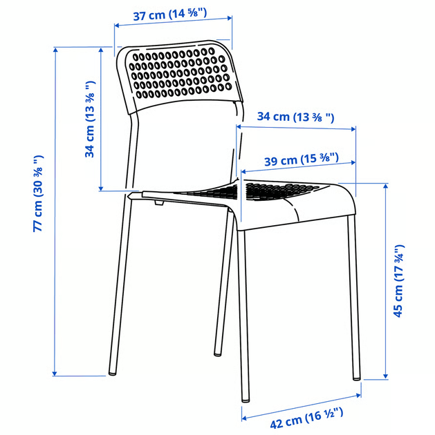 Кухонный стул SANDSBERG IKEA 106.054.24 белый - Фото 5 Кухонный стул SANDSBERG IKEA 106.054.24 белый - изображение 5