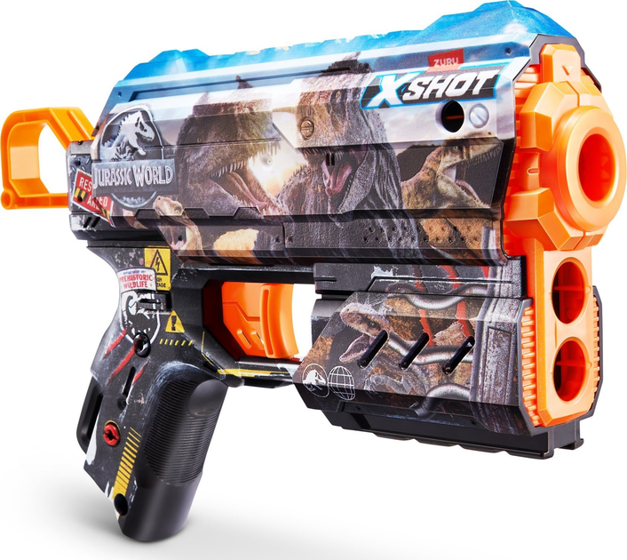 Blaster Zuru X-Shot Skins Flux Blaster - Jurassic World Skins 8 rzutek 36755-S001 (4894680034891) - obraz 2