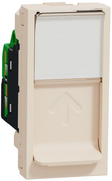 Розетка комп'ютерна RJ45 Schneider Electric Unica New категорія 5UTP 1 модуль бежева NU341044 - Фото 1 Розетка комп'ютерна RJ45 Schneider Electric Unica New категорія 5UTP 1 модуль бежева NU341044 - зображення 1