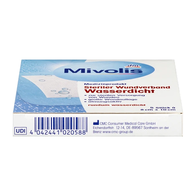 Повязка для ран водонепроницаемая Mivolis Steriler Wundverband 5шт, от DM (Германия) - изображение 6