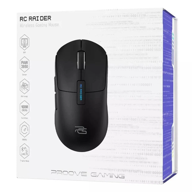 Беспроводная игровая компьютерная мышь Proove Gaming RC Raider 8K 2.4GHz + BT + USB, 6 кнопок, 32000DPI, 500 мАч black - изображение 15