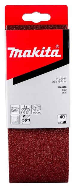 Стрічка шліфувальна Makita 76 x 457 мм K40 5 шт (P-37091) - зображення 2