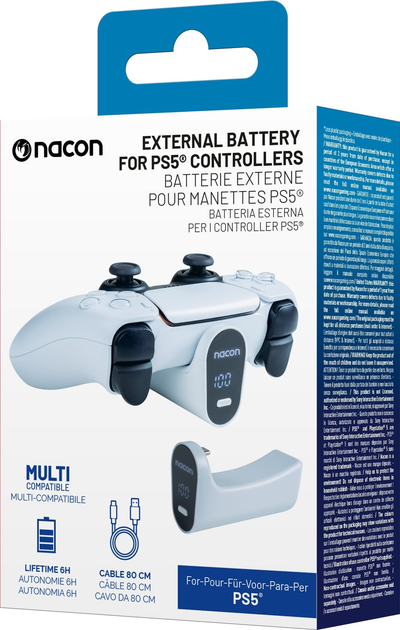 Зовнішній акумулятор Nacon for PS5 Controller White (3665962026993) - зображення 4