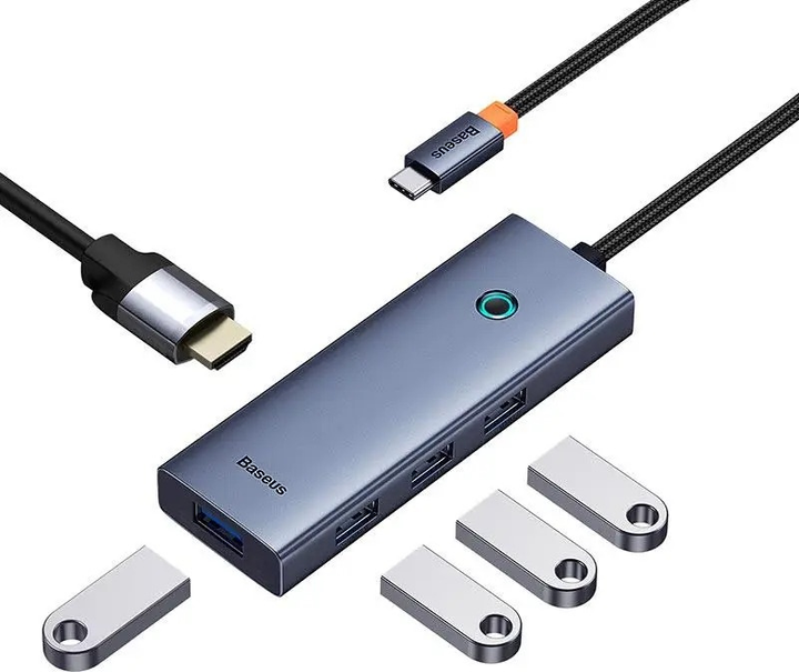 Hub USB Baseus UltraJoy 5-Port Grey (B00052809813-00) - obraz 5