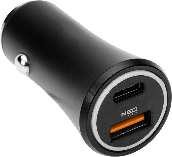 Автомобільний зарядний пристрій NEO Tools GD036 USB-A + USB-C Чорний (5907558475029) - зображення 1