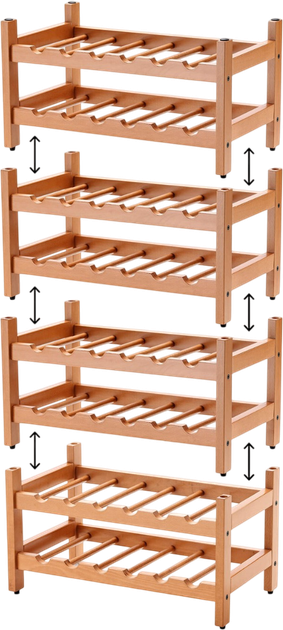 Stojak na butelki Arredamenti Billerone brązowy 49 x 29 cm (8023856547125) - obraz 4