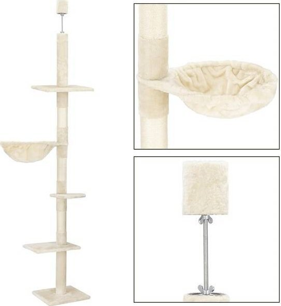 Багаторівнева котяча дряпка Springos 245 - 260 cm kremowy (5907719457741) - зображення 3