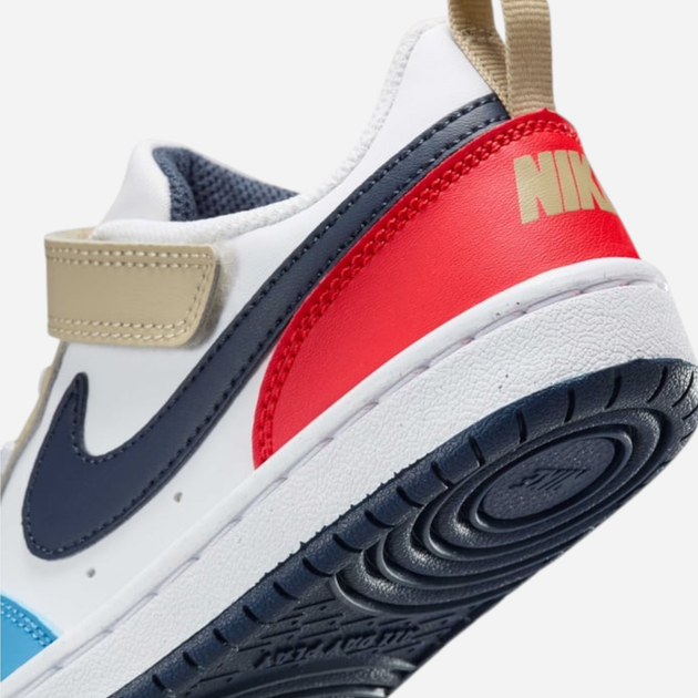 Дитячі кеди для хлопчика Nike Court Borough Low Recraft (PS) DV5457-124 32 (1Y US) Білі з синім і червоним (197859919116) - зображення 8