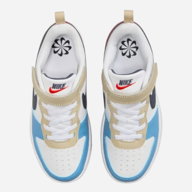 Дитячі кеди для хлопчика Nike Court Borough Low Recraft (PS) DV5457-124 30 (12.5C US) Білі з синім і червоним (197859888849) - зображення 4