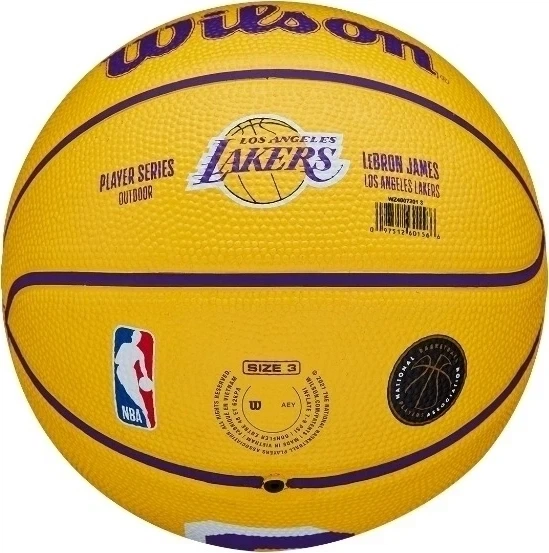 Баскетбольный мяч Wilson NBA PLAYER ICON MINI LEBRON JAMES желто-фиолетовый WZ4007201XB3 Размер EU: 3 - изображение 6