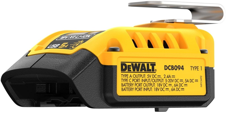 Zestaw do ładowania DeWalt DCB094K z adapterem USB 5A - obraz 3