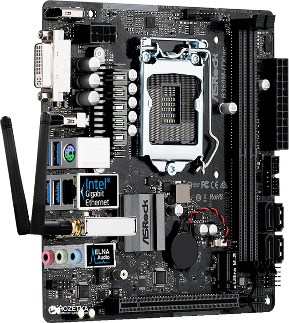 Материнская плата ASRock B360M-ITX/ac (s1151, Intel B360, PCI-Ex16