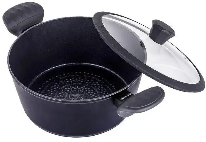 Кастрюля с крышкой Edenberg EB-3486 24х10.5 см 3.9 л черная - изображение 9
