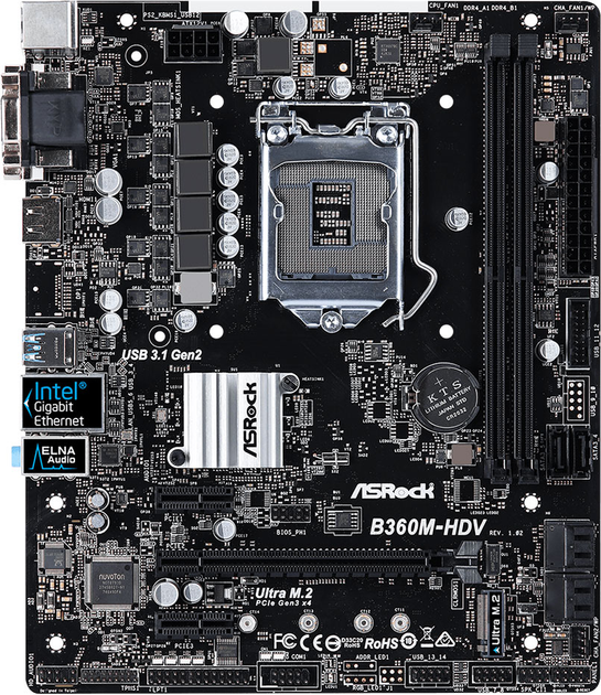 Материнская плата ASRock B360M-HDV (s1151, Intel B360, PCI-Ex16) – фото ...