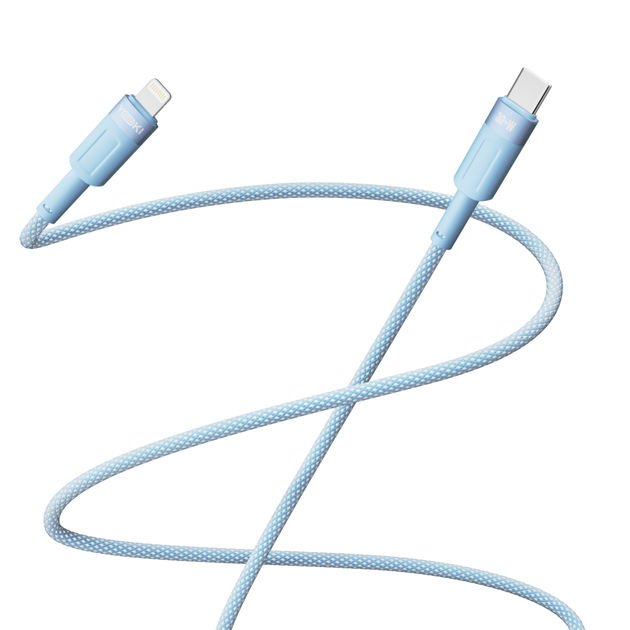 Кабель для зарядки и обмена данными USB YOKI YK-ST41 STYLE Series Type-C to Lightning 30W (3A/10V) 1.2m Blue - изображение 3