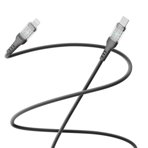 Кабель для зарядки и обмена данными USB YOKI YK-CY23 CYBER Series Type-C to Lightning 30W (3A/10V) 1.2m Черный - Фото 3 Кабель для зарядки и обмена данными USB YOKI YK-CY23 CYBER Series Type-C to Lightning 30W (3A/10V) 1.2m Черный - изображение 3