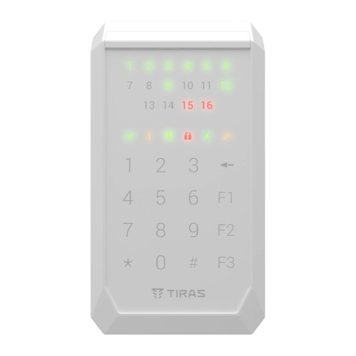 Сенсорная светодиодная клавиатура Tiras K-PAD16 Белый до 1000 м 16 индикаторов зон (K-PAD16) - Фото 2 Сенсорная светодиодная клавиатура Tiras K-PAD16 Белый до 1000 м 16 индикаторов зон (K-PAD16) - изображение 2