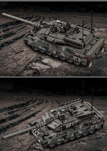 Конструктор Technic на 1009 деталей военный танк Leopard 2A7 танк M1 T90M - изображение 4