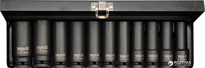 Набір ударних головок YATO 1/2" 10-24 мм 11 предметів YT-1054 (5906083910548) - зображення 3