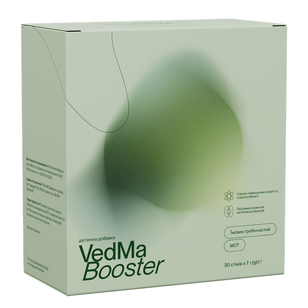 Їжовик гребінчастий + МСТ олія, VedMa Booster, 30 стіків по 7г - изображение 3