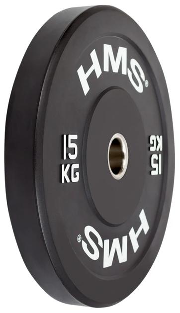 Диск олімпійський HMS Bumper BBR15 15 кг Black (5907695520361) - зображення 2