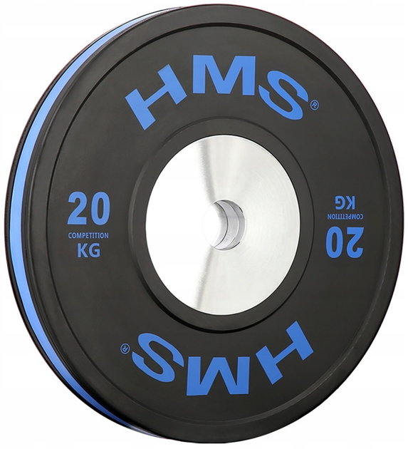 Talerz olimpijski HMS Bumper BTBR20 20 kg Black/Blue (5908261680014) - obraz 2