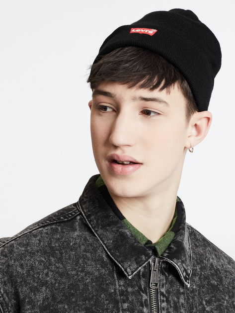 Czapka beanie Levi`s 38022-0182 One Size Czarna - obraz 2