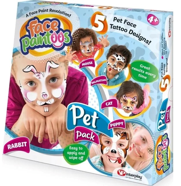 Zestaw do tworzenia tatuaży Interplay na twarzy Pet Pack FAC-40134 (5026175190020) - obraz 1