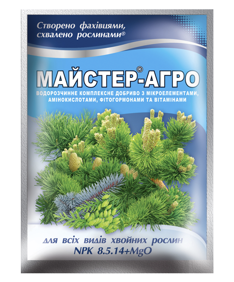 Комплексное минеральное удобрение Киссон Мастер-Агро для всех видов хвойных растений 25 г 7 шт. (712-МД) - изображение 2