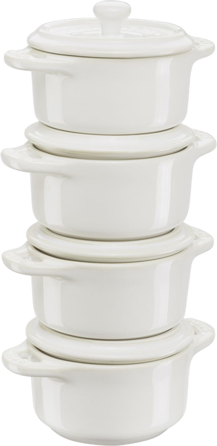 Zestaw garnków Staub Gift Giving Mini Cocotte okrągły 10 cm 4 szt (ZES3272340049989) - obraz 1