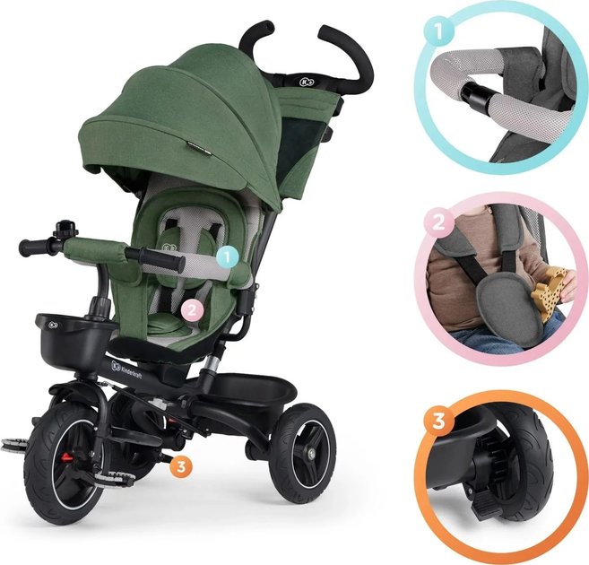 Триколісний велосипед Kinderkraft Spinstep Pink (5902533916528) - зображення 12