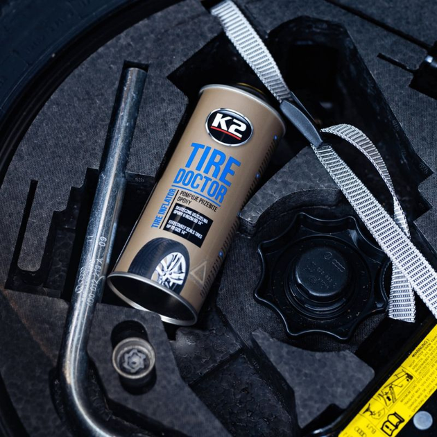 Koło zapasowe w sprayu K2 Tire Doctor 400 ml (5906534038982) - obraz 2