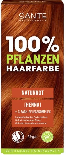 Био-Порошок для волос Sante Растительная Natural Red 100 г (4025089000495) - Фото 1 Био-Порошок для волос Sante Растительная Natural Red 100 г (4025089000495) - изображение 1