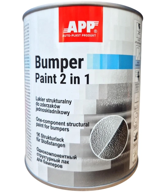 Краска структурная для бампера Bumper Paint 1л чорная - изображение 4