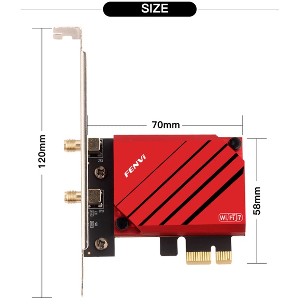 Беспроводной адаптер PCIe Wi-Fi 7, Bluetooth 5.4, Tri-Band 2.4/5/6 ГГц, до 5800 Мбит/с, для ПК, совместим с Windows 10/11 - Фото 9 Беспроводной адаптер PCIe Wi-Fi 7, Bluetooth 5.4, Tri-Band 2.4/5/6 ГГц, до 5800 Мбит/с, для ПК, совместим с Windows 10/11 - изображение 9
