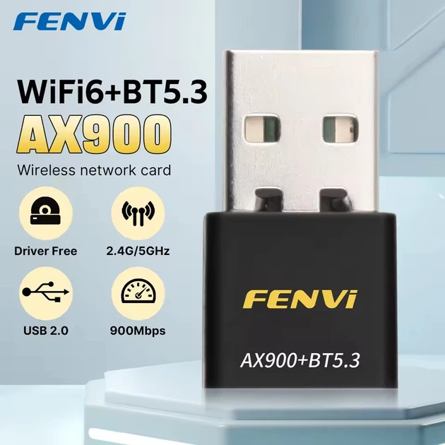 Беспроводной адаптер Fenvi FU-AX900В Wi-Fi 6, Bluetooth 5.3 Dual Band 2.4G 5G - Фото 1 Беспроводной адаптер Fenvi FU-AX900В Wi-Fi 6, Bluetooth 5.3 Dual Band 2.4G 5G - изображение 1