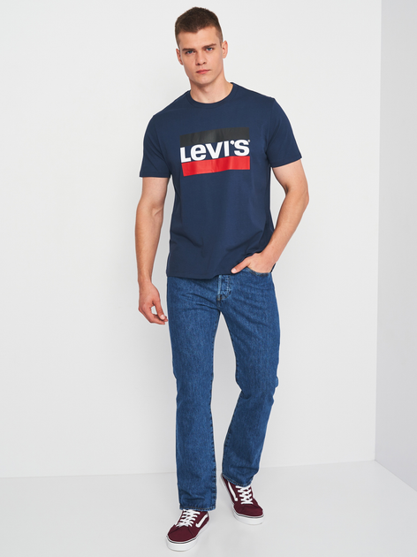 Jeansy męskie regular fit Levi's 501 Original Fit 00501-0114 32-32 Granatowe (5412456008366) - obraz 3
