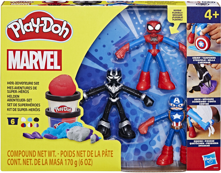 Zestaw kreatywny z masą plastyczną Hasbro Play-Doh Marvel Przygody bohaterów (G0333) - obraz 1