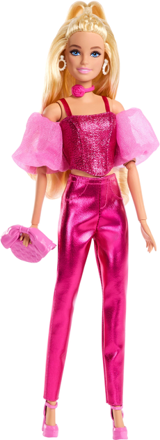 Lalka Barbie Metaliczny różowy strój z gorsetem i dodatkami (JFP40) (0194735303083) - obraz 2
