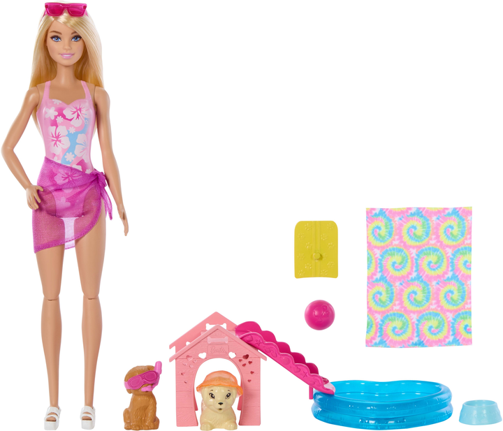 Zestaw Barbie Basen dla szczeniąt z lalką (JBF35) (0194735258680) - obraz 2