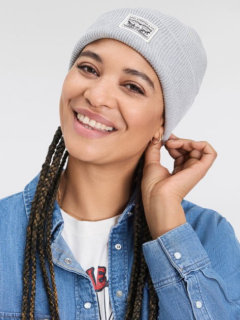 Czapka beanie Levi`s 000J4-0002 One Size Szara - obraz 2