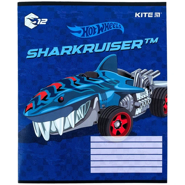Зошит шкільний Kite Hot Wheels 12 аркушів коса лінія HW24-235 - Фото 3 Зошит шкільний Kite Hot Wheels 12 аркушів коса лінія HW24-235 - изображение 3