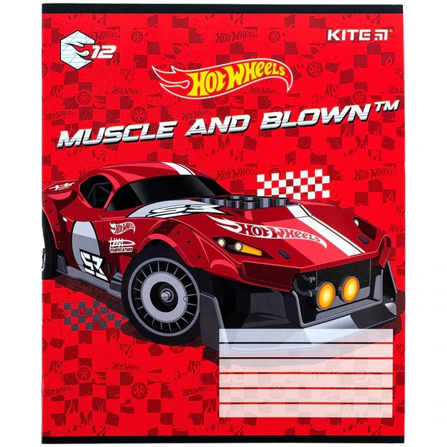 Зошит шкільний Kite Hot Wheels 12 аркушів коса лінія HW24-235 - Фото 4 Зошит шкільний Kite Hot Wheels 12 аркушів коса лінія HW24-235 - изображение 4