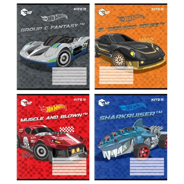 Зошит шкільний Kite Hot Wheels 12 аркушів коса лінія HW24-235 - Фото 5 Зошит шкільний Kite Hot Wheels 12 аркушів коса лінія HW24-235 - изображение 5