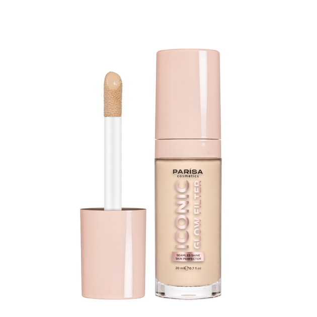 Тональна основа для обличчя Parisa Cosmetics з ефектом сяйва шкіри 20 мл , 602 Icy fair Світло-бежева - зображення 2