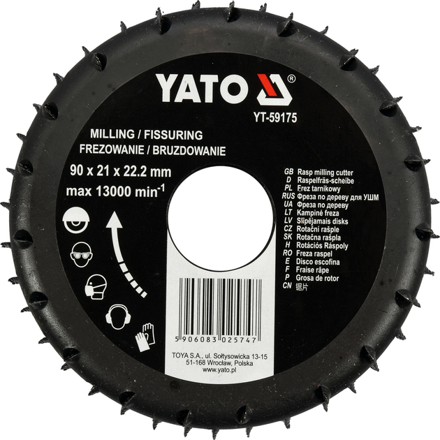 Фреза-тарник для дерева Yato YT-59175 90 мм (5906083025747) - зображення 1