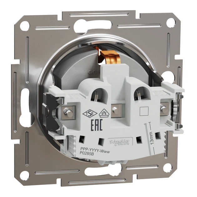 Розетка Schneider Electric Asfora с заземлением алюминий EPH2900161 - изображение 5